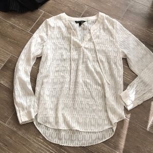 Banana Republic sheer ivory blouse